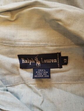 Ralph Lauren Pale Blue Cotton Button-Up Shirt
